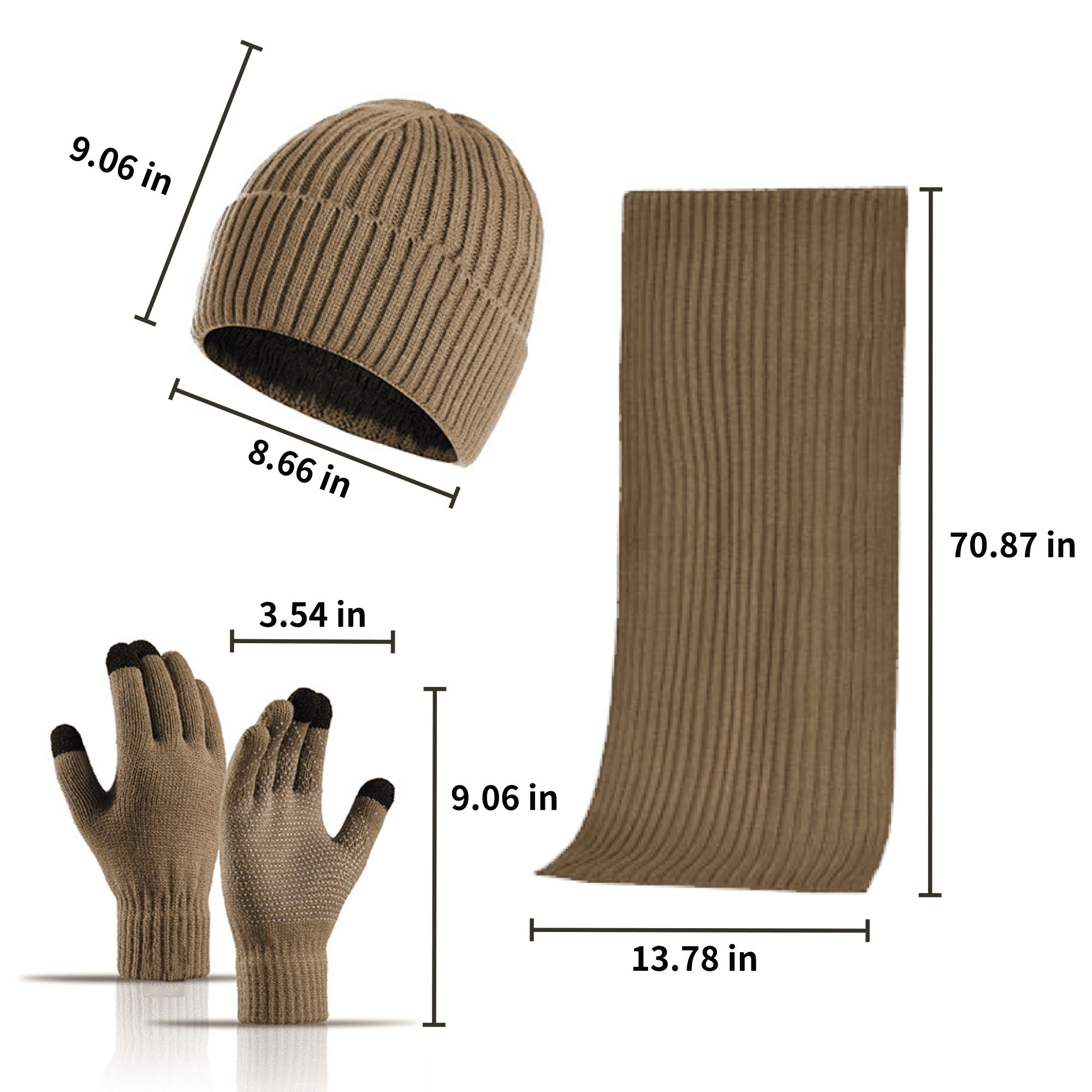 Cozy Beanie Scarf And Touchscreen Gloves Set 8