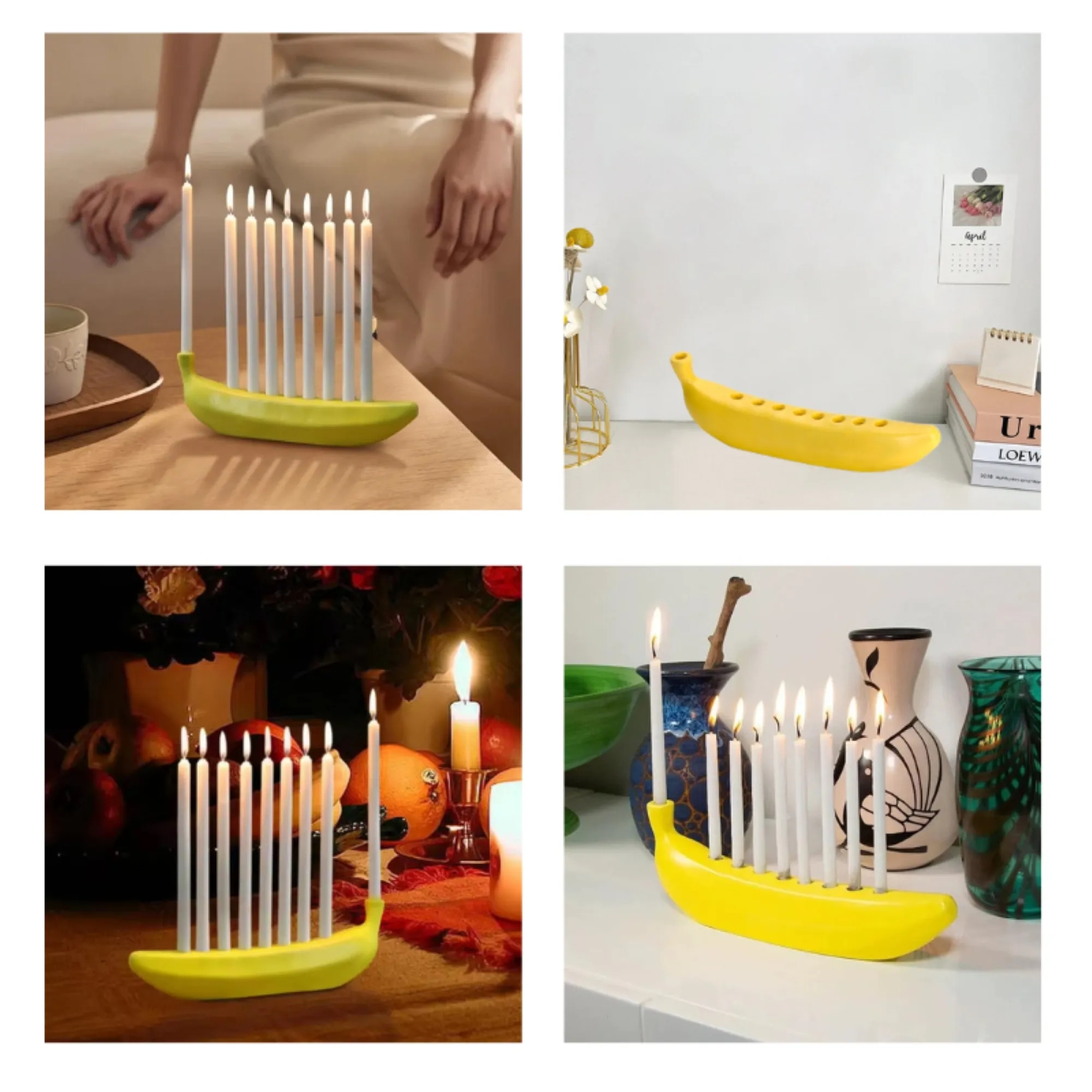 Banana Shaped Resin Candle Holder 1