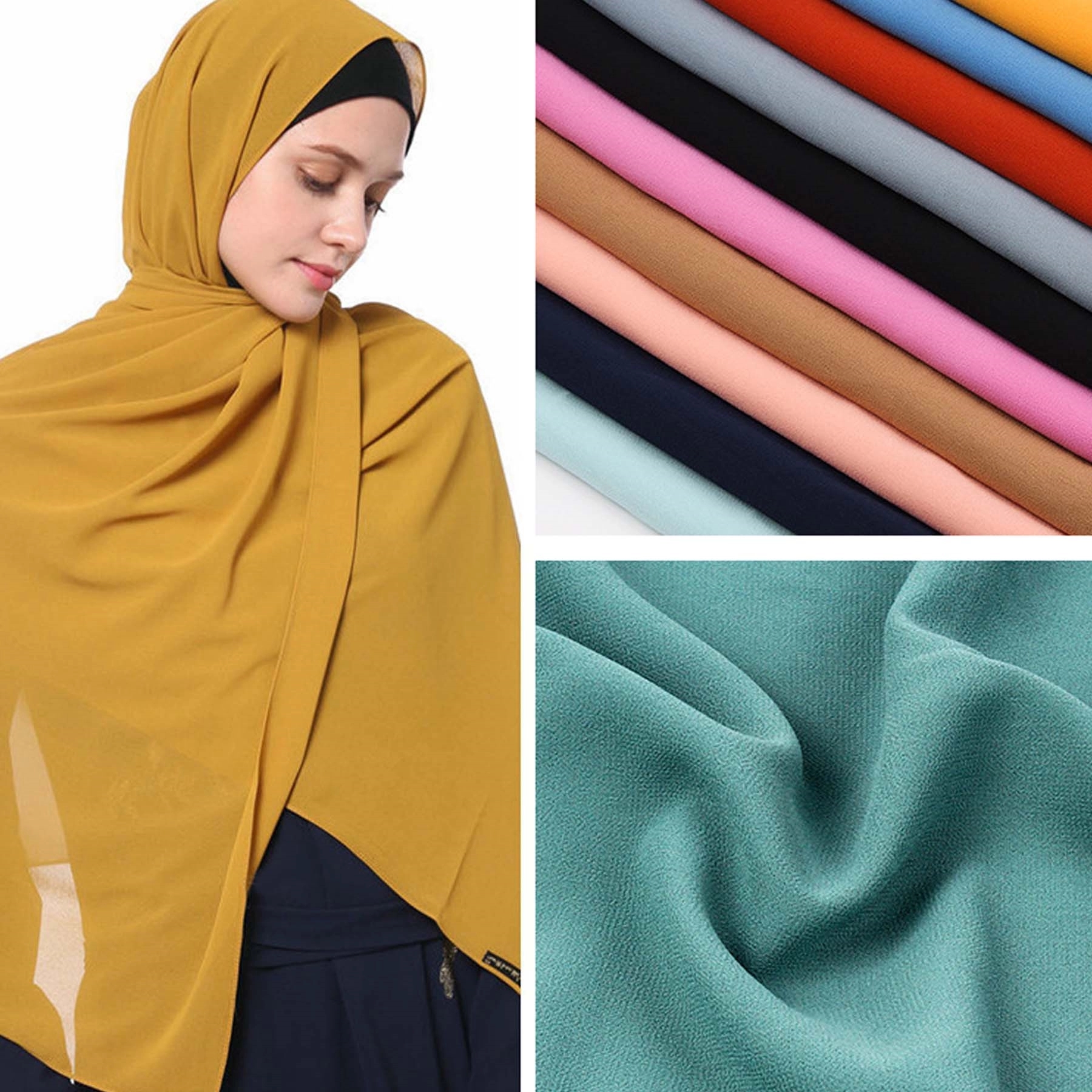 Muslim Hijab Bubble Chiffon Scarf 1