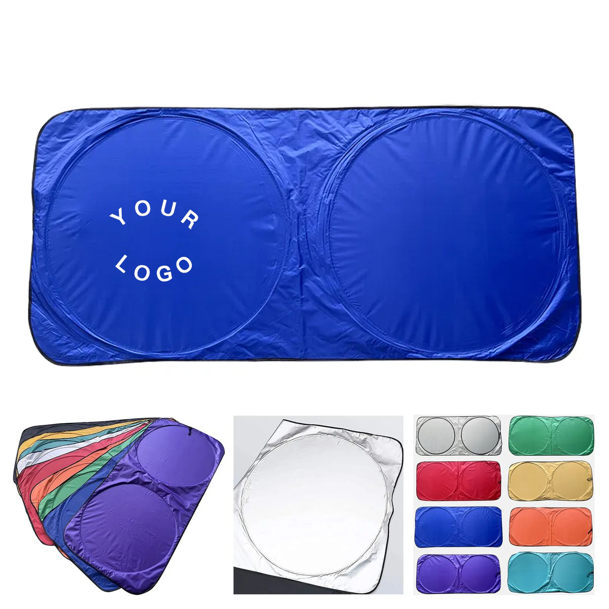 Double Sided Polyester Car Sunshade for Travel Use 1