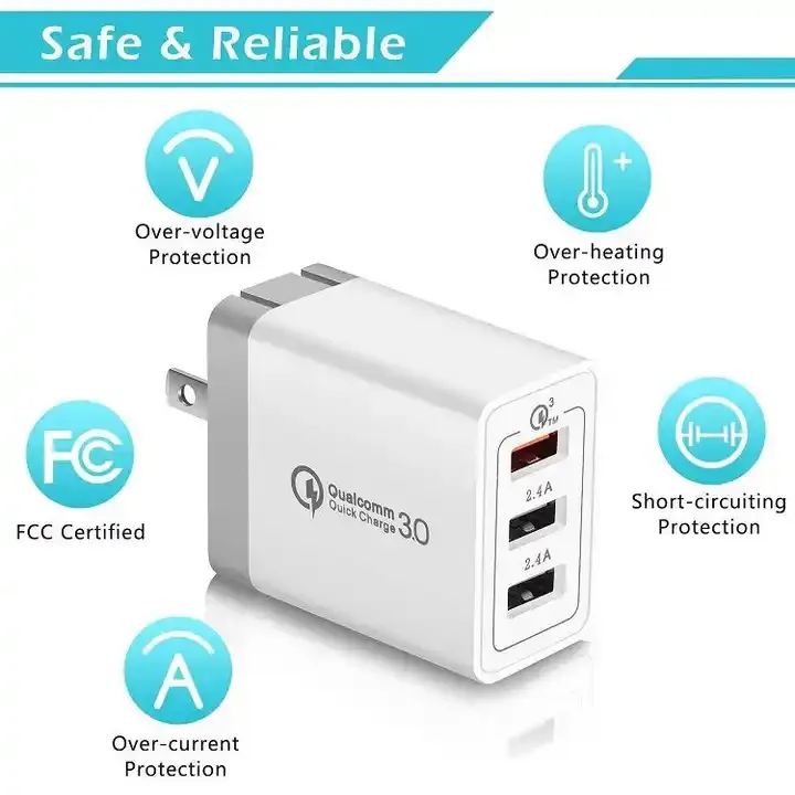 30W Folding QC 3.0 Fast USB Wall Charger 1