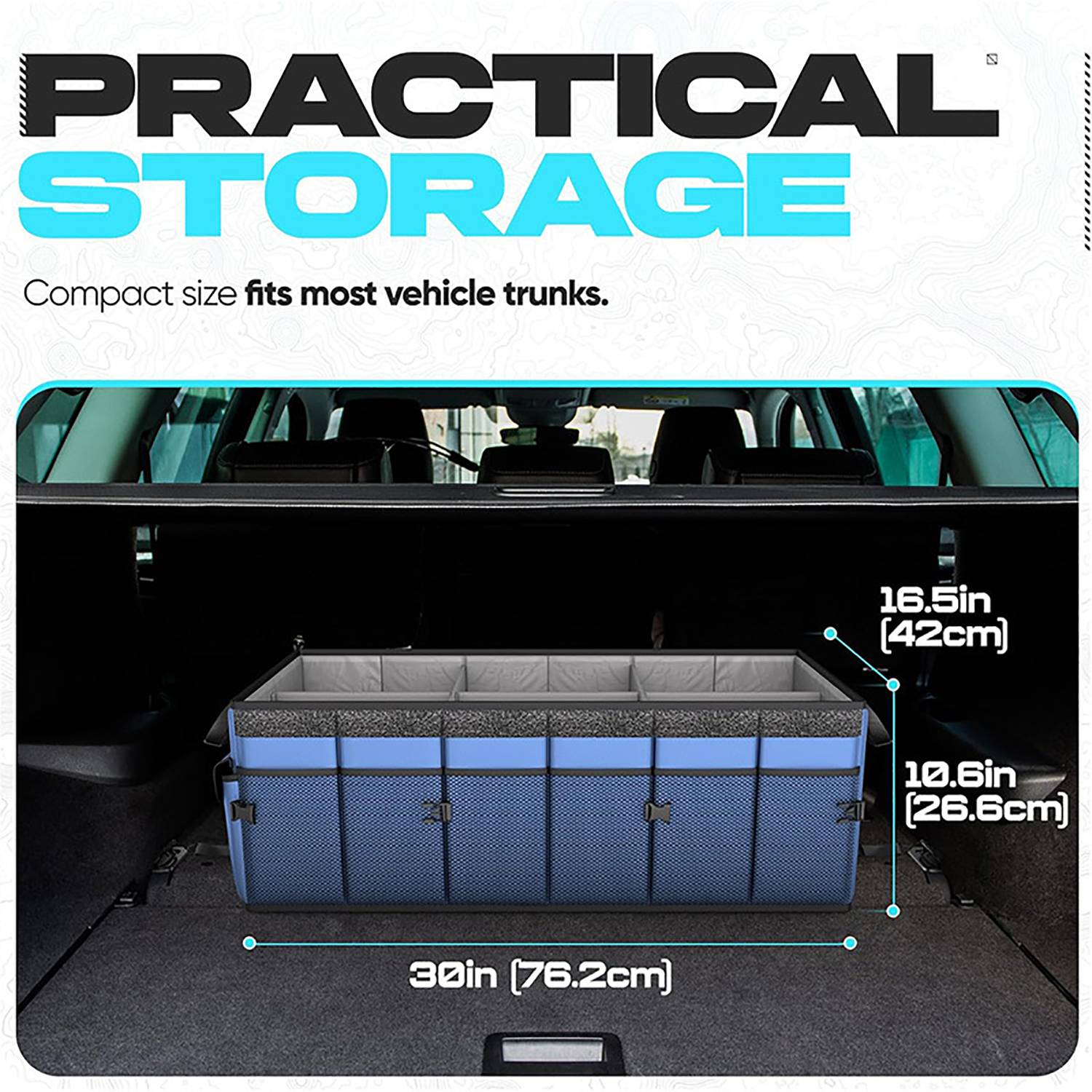 Collapsible Car Trunk Organizer W/ Multiple Compartments 3