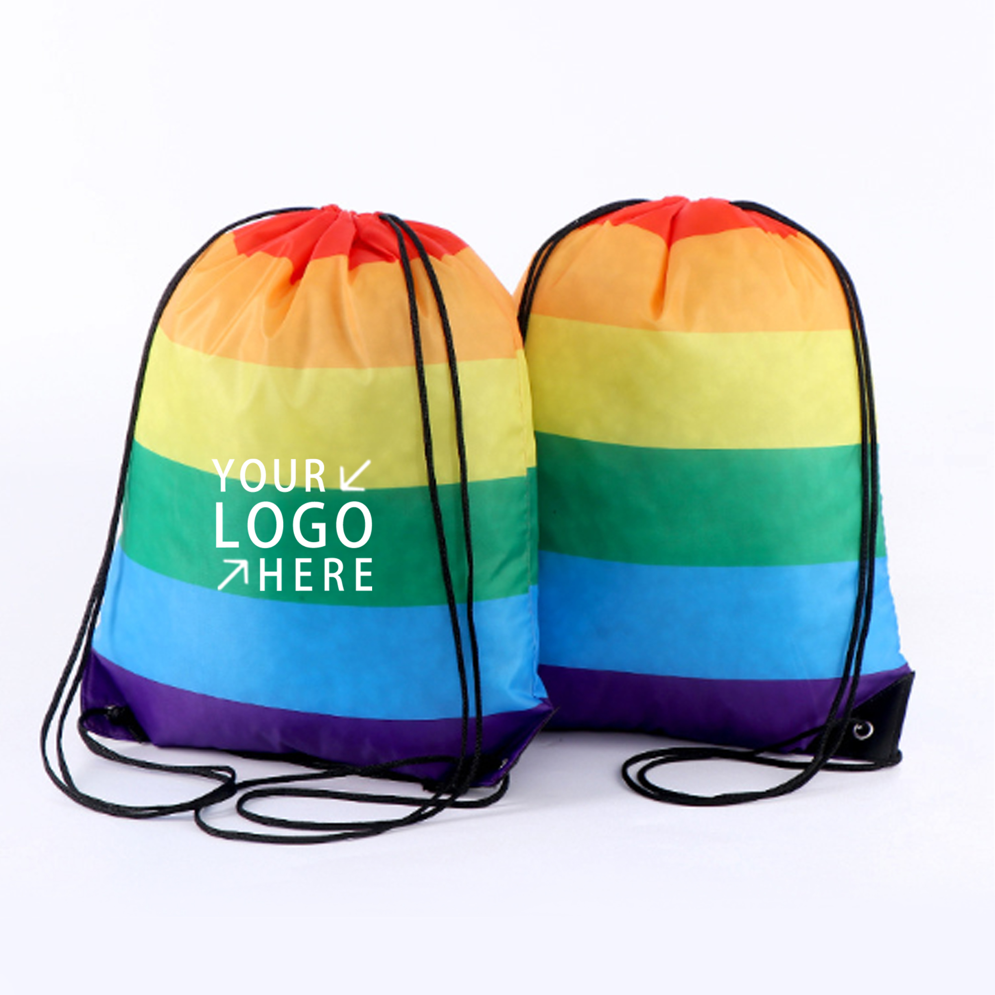 Rainbow Drawstring Backpack Bag 2