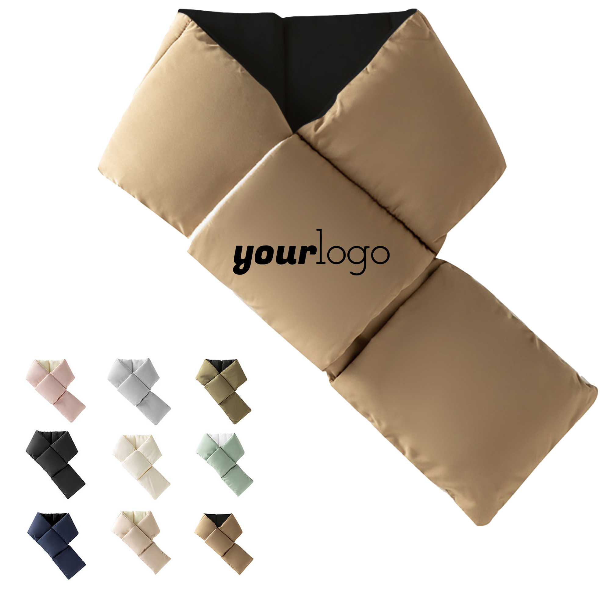 Down Cotton Puffer Winter Scarf 8
