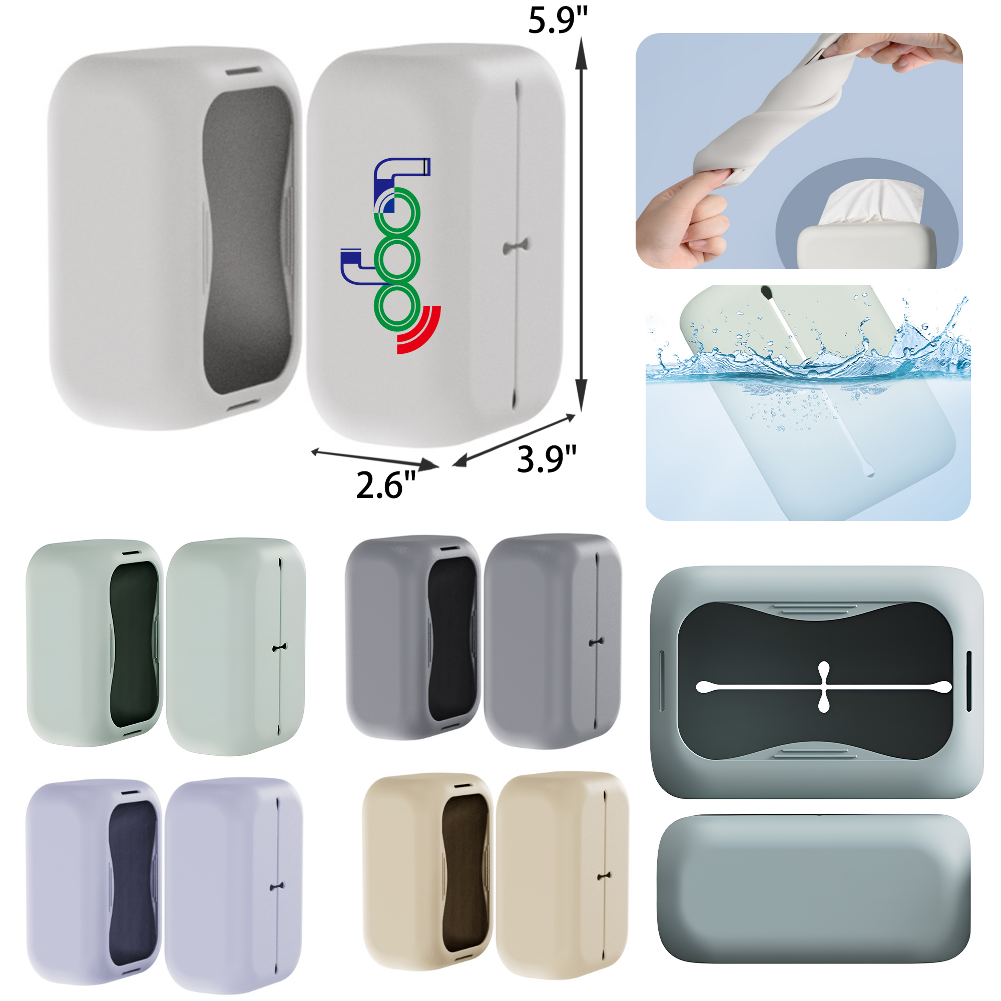 MOQ 50 PCS Flexible Silicone Tissue Box 3