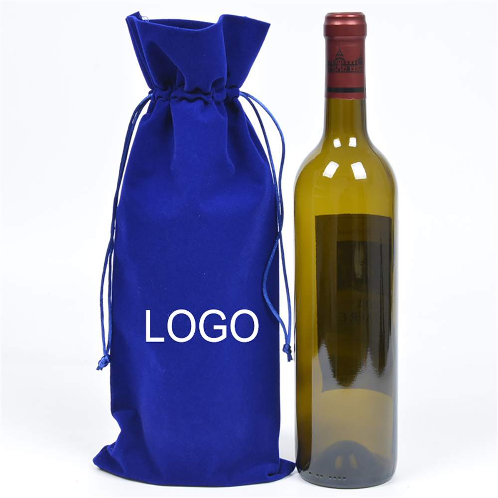 Flannel Cloth Wine Bottle Drawstring Bag 2
