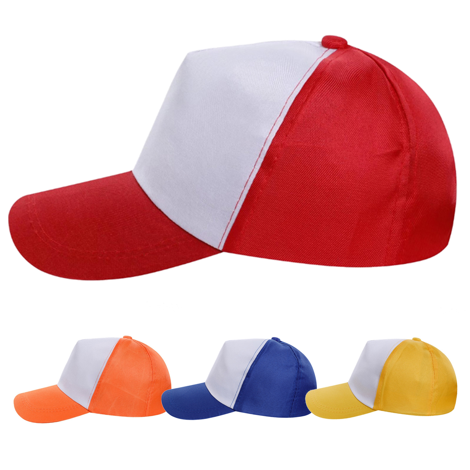 5 Panel Adjustable Two-Tone Cotton Baseball Cap 8