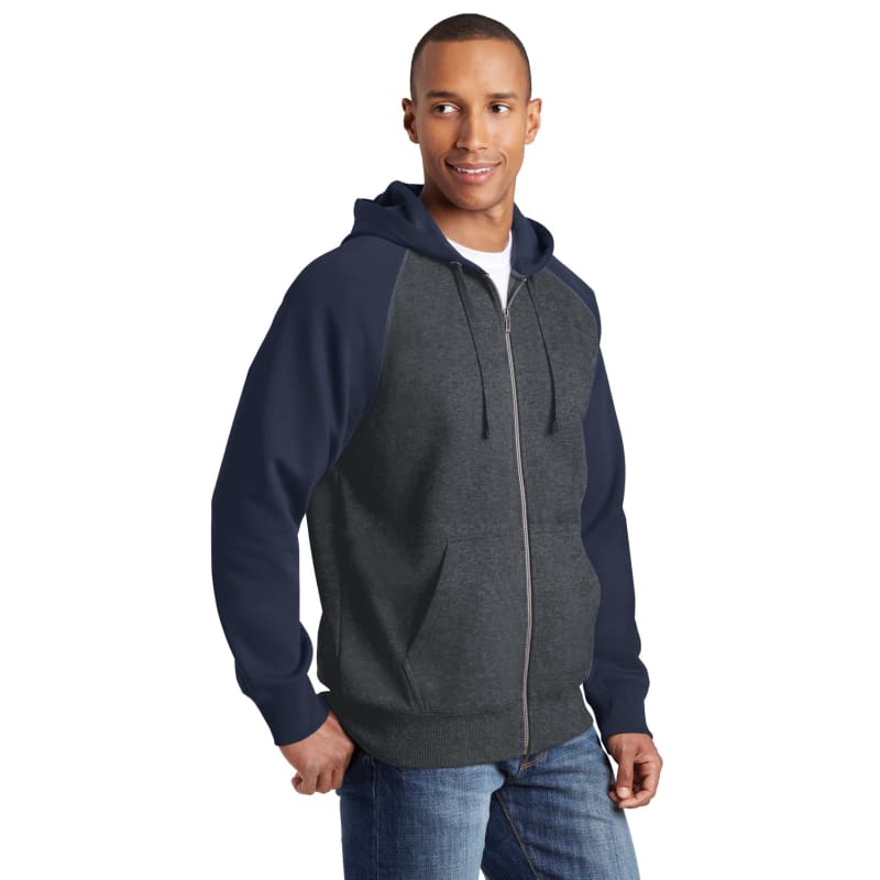Sport-Tek Raglan Colorblock Full-Zip Hooded Fleece Jacket. 17