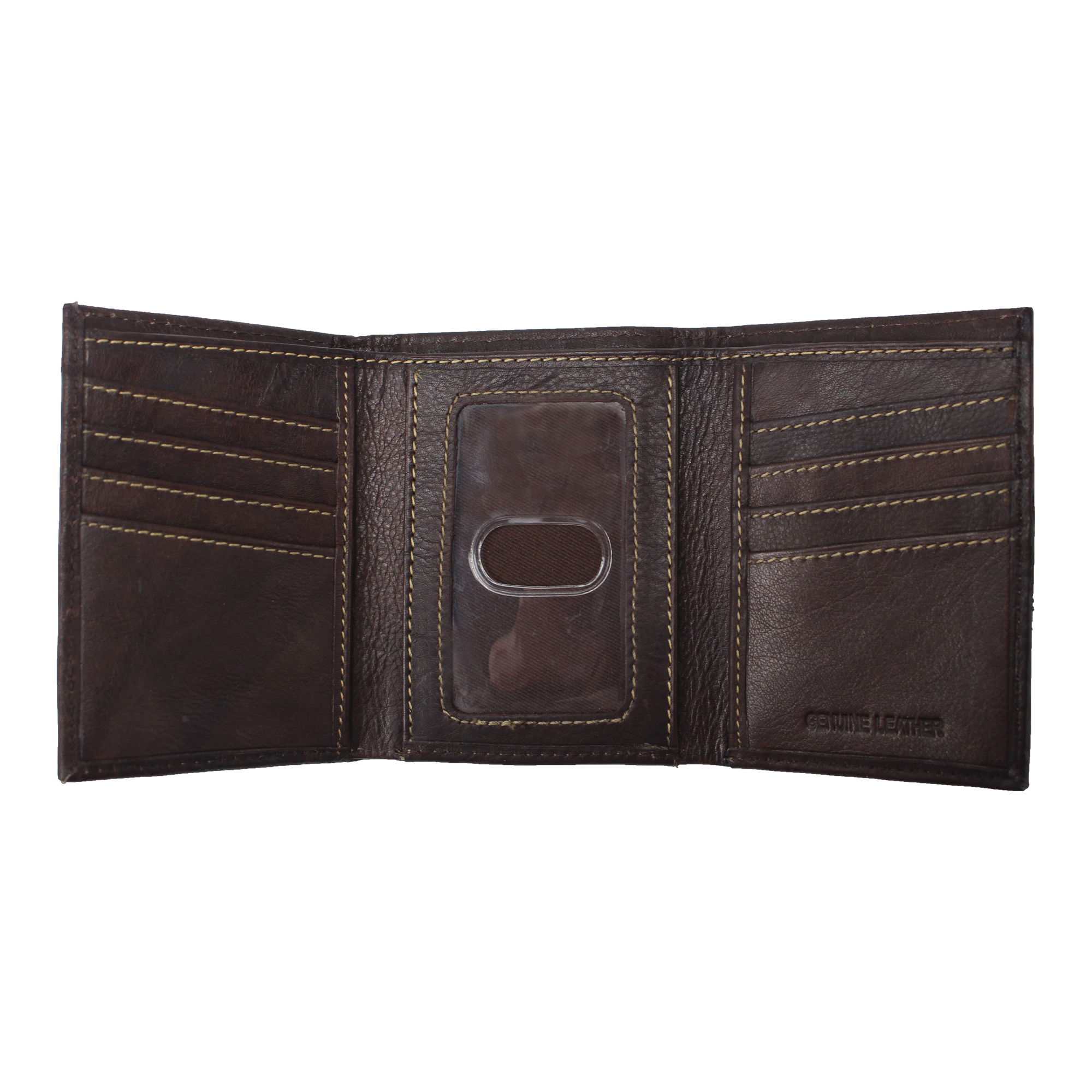 Andrew Philips® Leather Contrast Stitch Tri-Fold Wallet 10