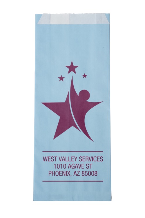 One-color Colored Paper Bag Blue (5" x 12" x 2")