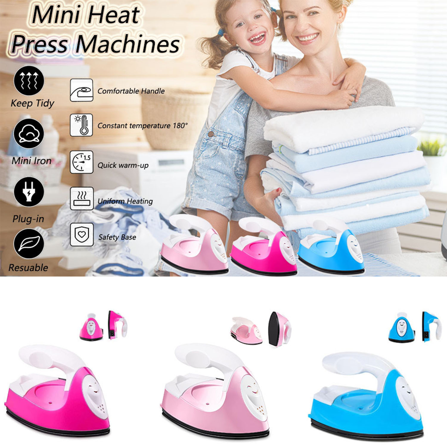 Handmade DIY Children's Mini Iron Ironing Machine 3