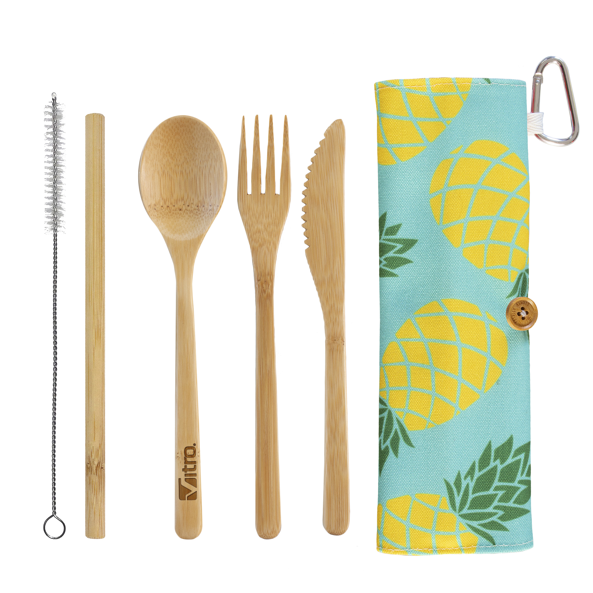 Take-Along Flatware Utensil Roll - Pineapple