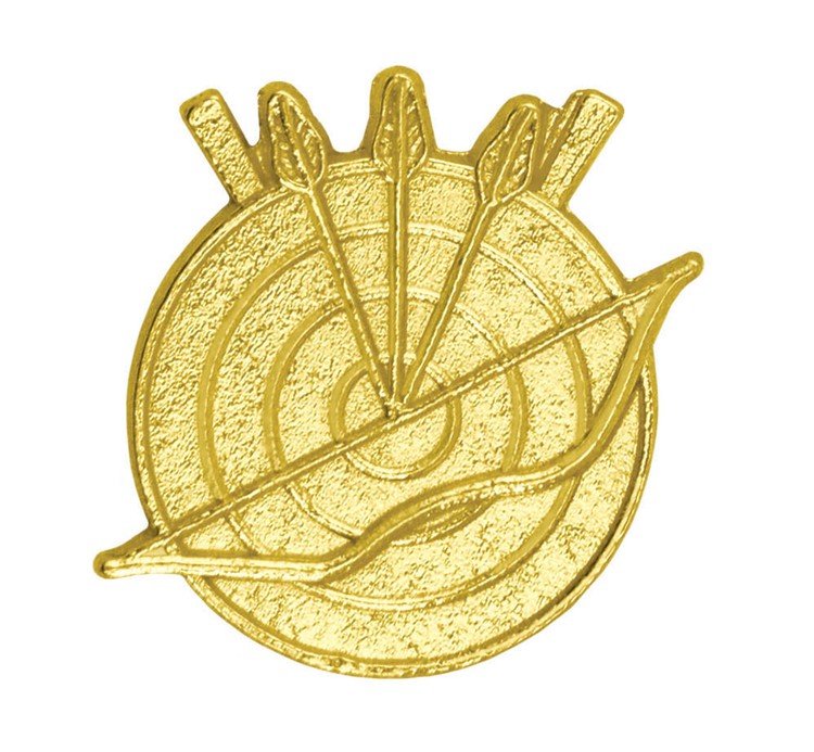Archery Bright Gold Chenille Lapel Pin