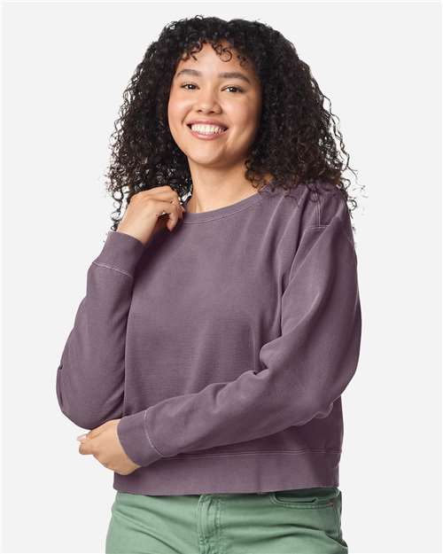 Women's Garment-Dyed Mid-Length Crewneck Sweatshirt - 1566L 15