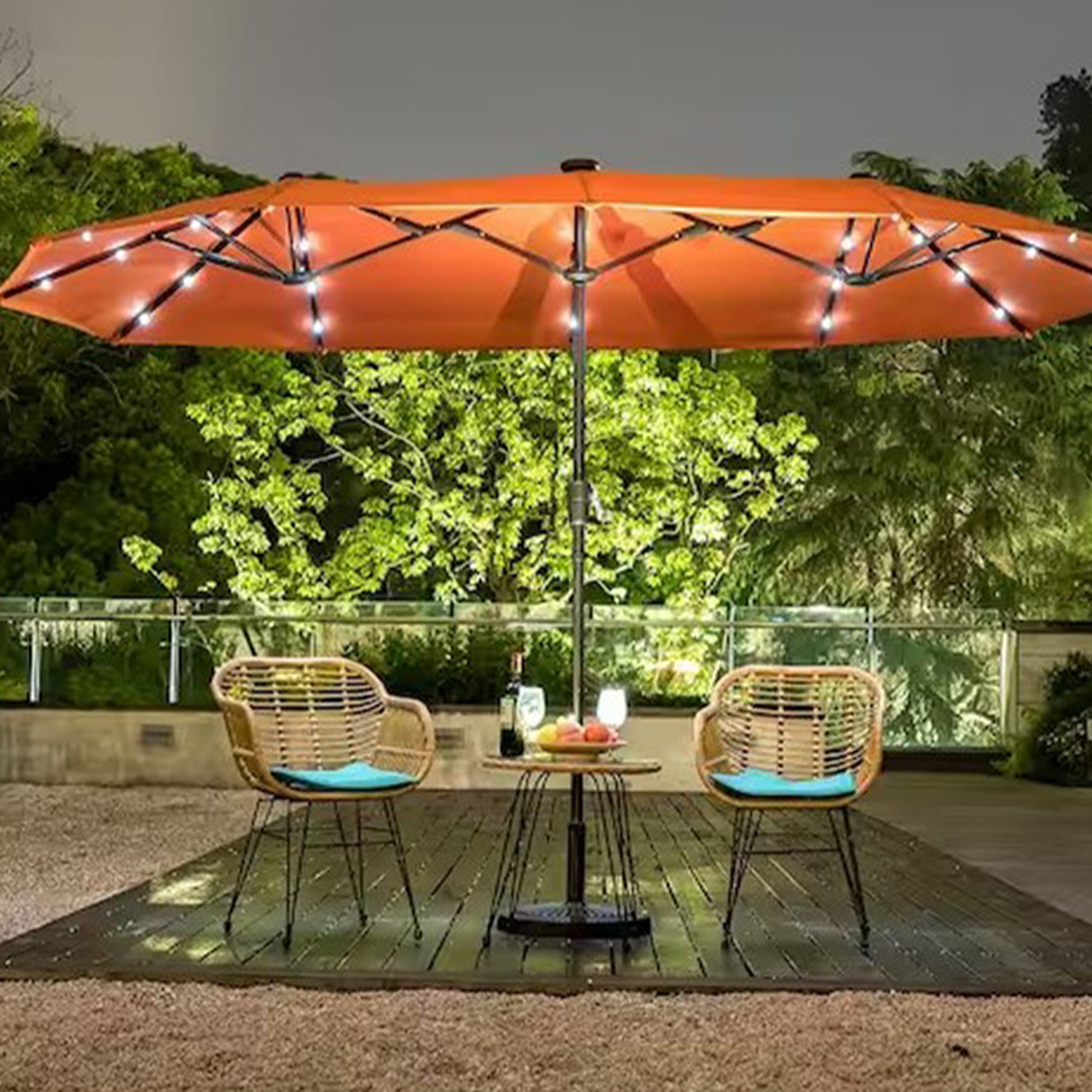 15 ft Outdoor solar parasol 4