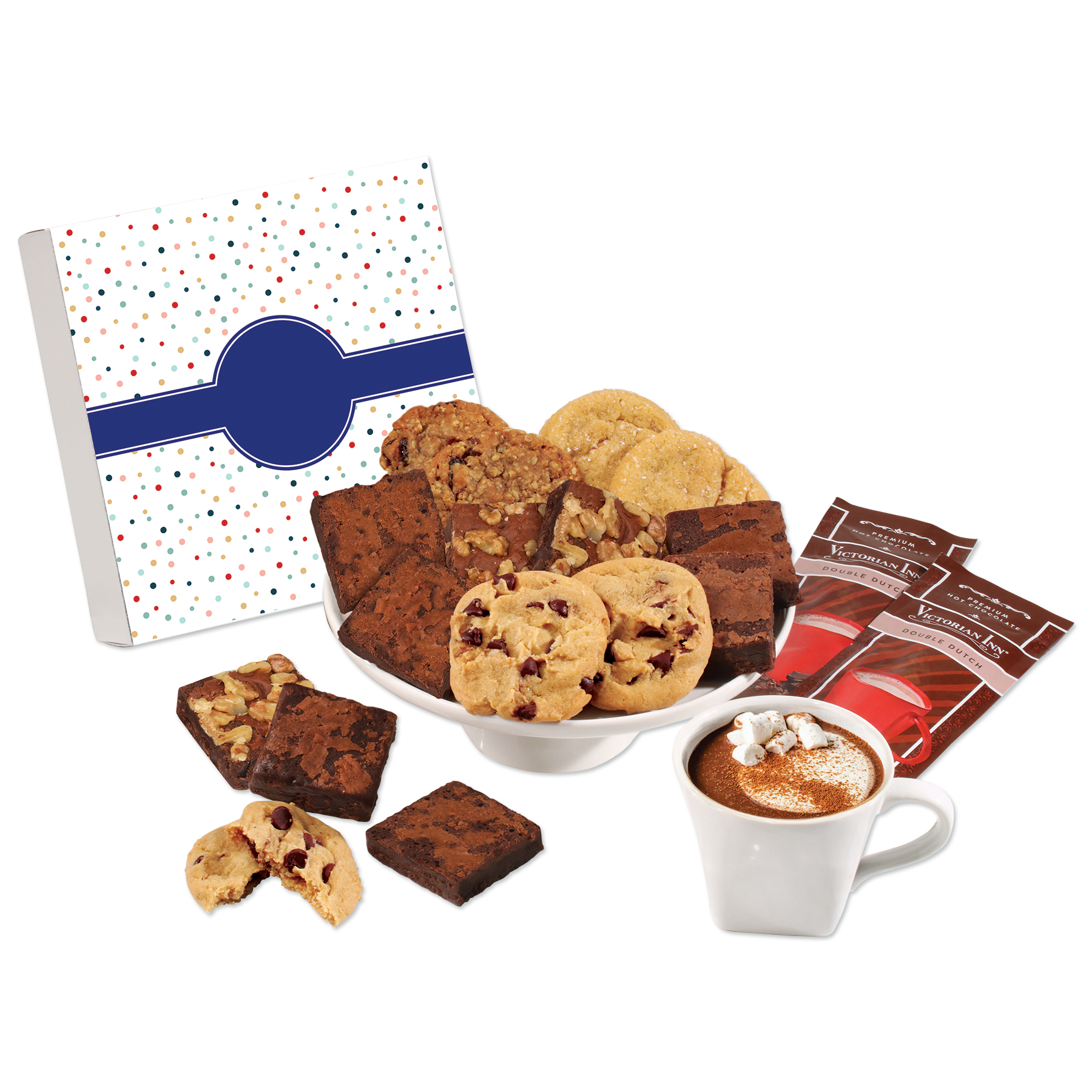 Gourmet Cookie & Brownie Gift Box with Bubbles Sleeve 3