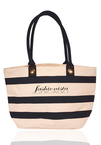 18.25W x 11H inch Striped Sailor Canvas Tote Bags 9