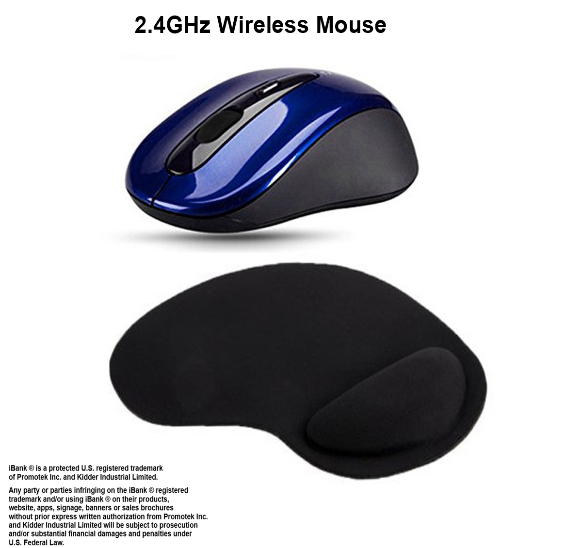 iBank ® 2.4GHz Wireless Mouse + Wrist Rest Mouse Pad 1