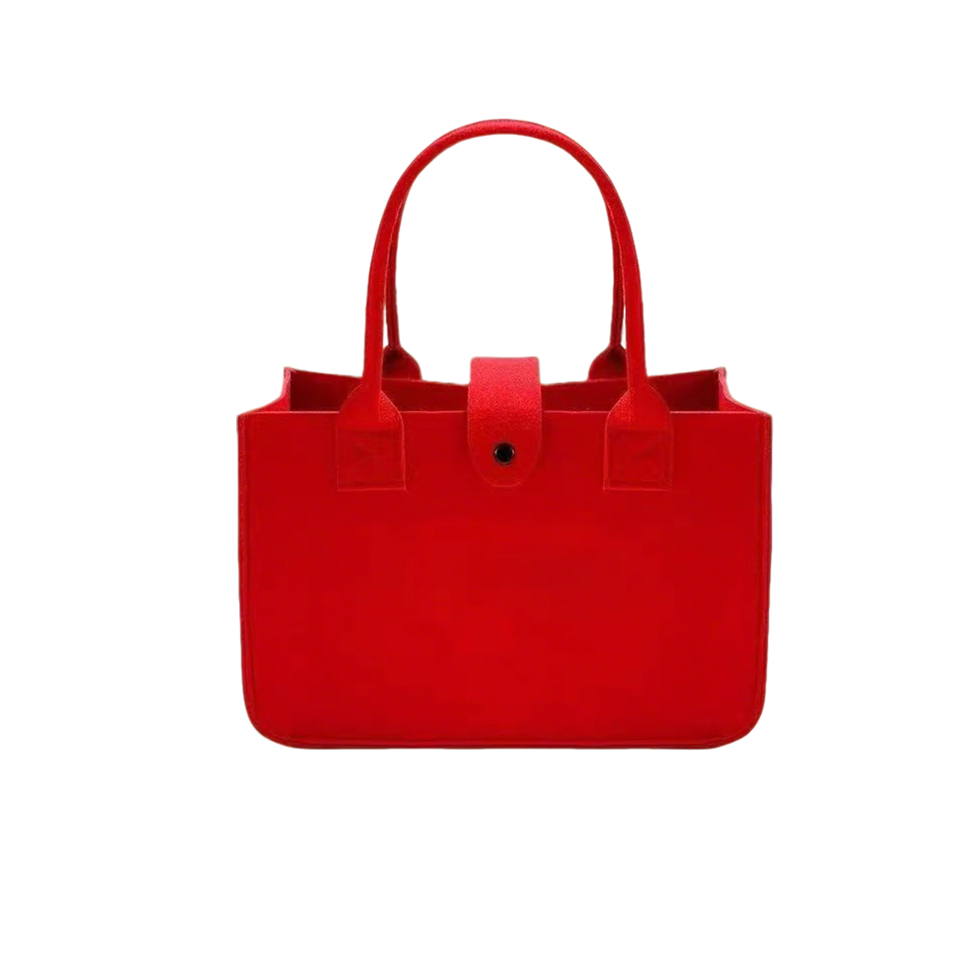 Structured Felt Utility Tote With Buckle Closure 14