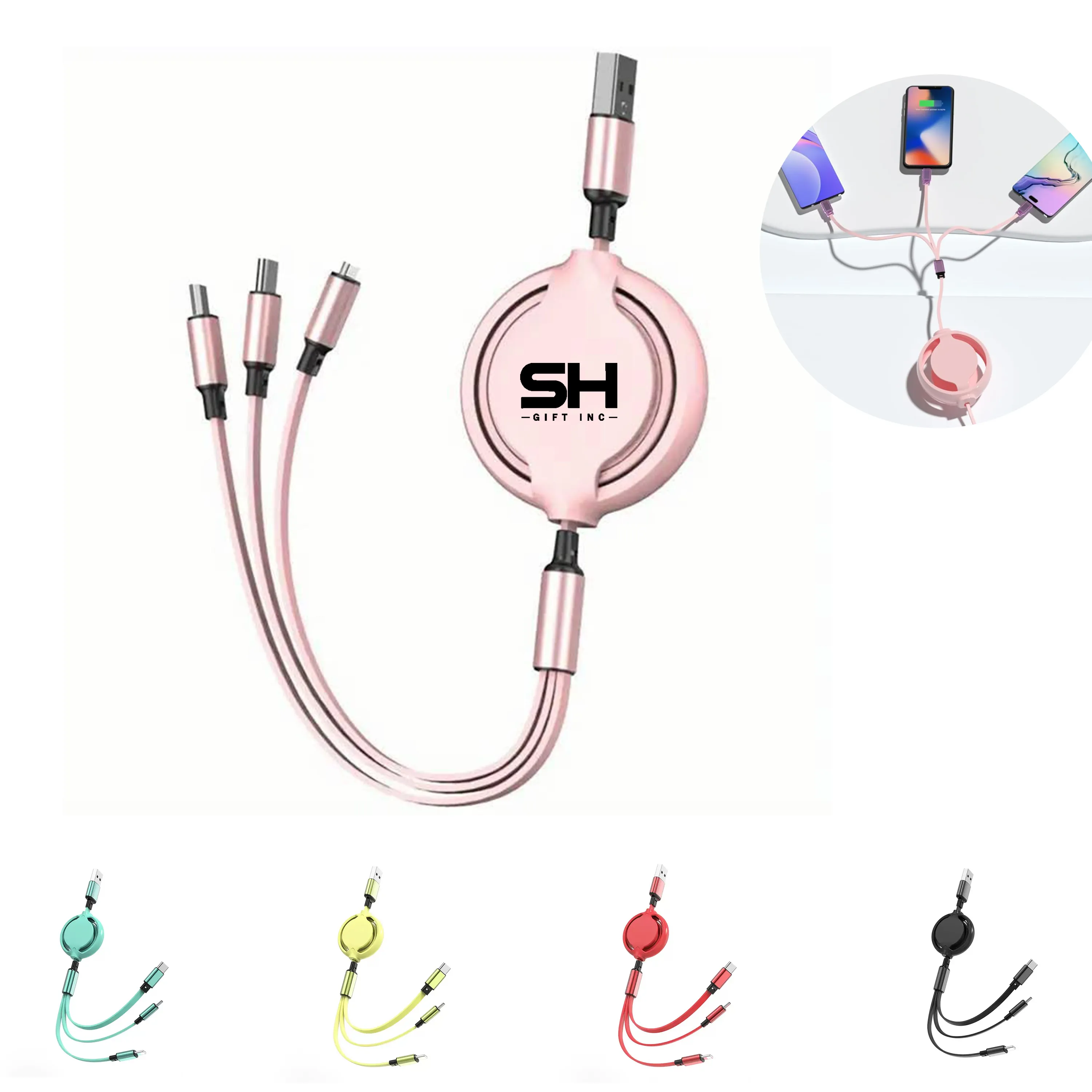 3-in-1 Compact Retractable Charger Cable 5