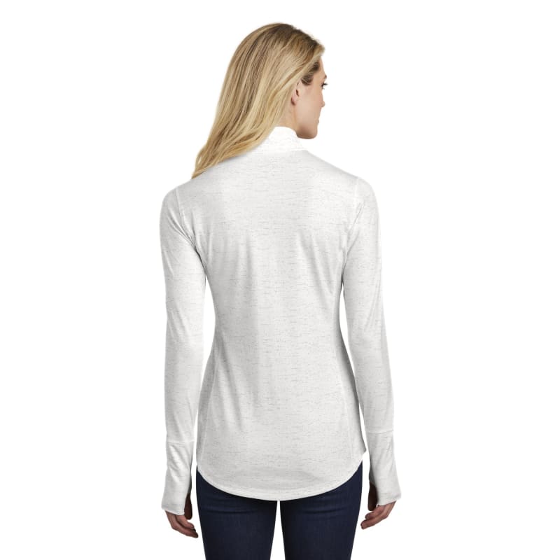 Sport-Tek Women's Sport-Wick Stretch Reflective Heather 1/2-Zip Pullover. 2