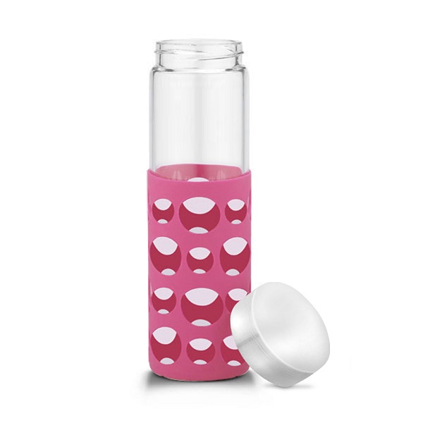 20 oz Silicone Round Cutouts Glass Bottle 27