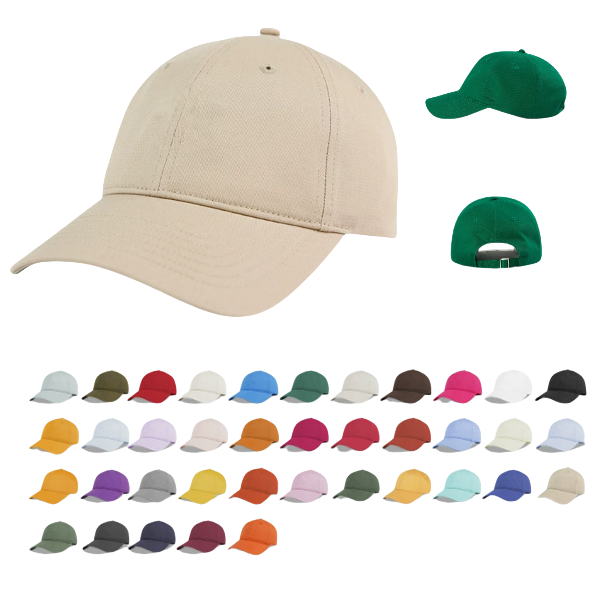 6 Panel 100% Cotton Baseball Cap 2