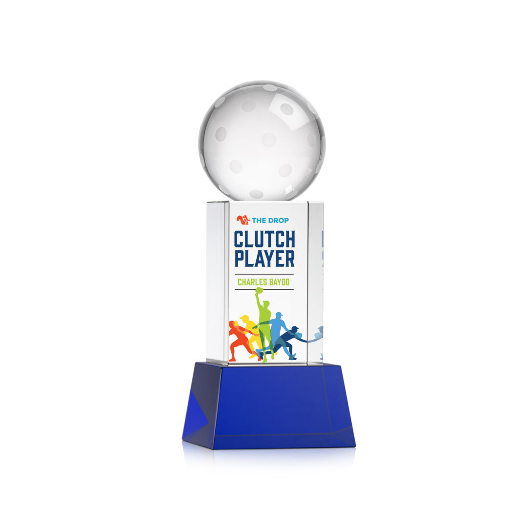 Pickleball VividPrint™ Award on Belcroft Base - Blue 9