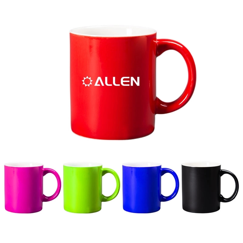 11 Oz. Colored Ceramic Mug With C-Handle 1
