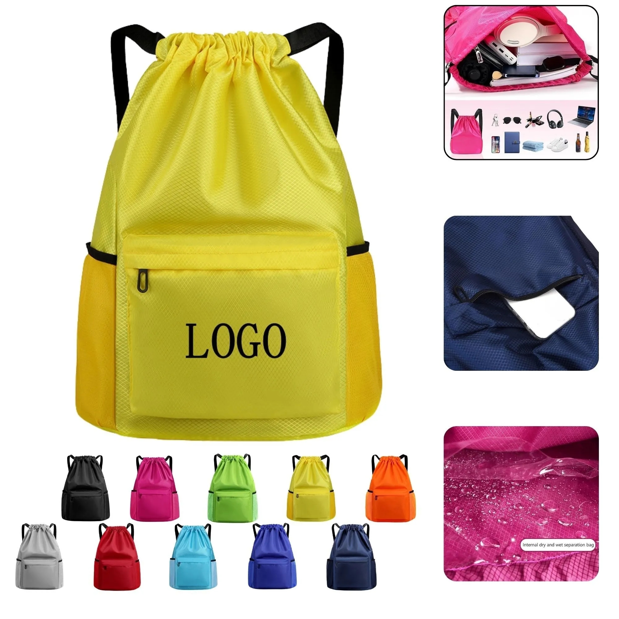 Waterproof Athletic Drawstring Bag 9