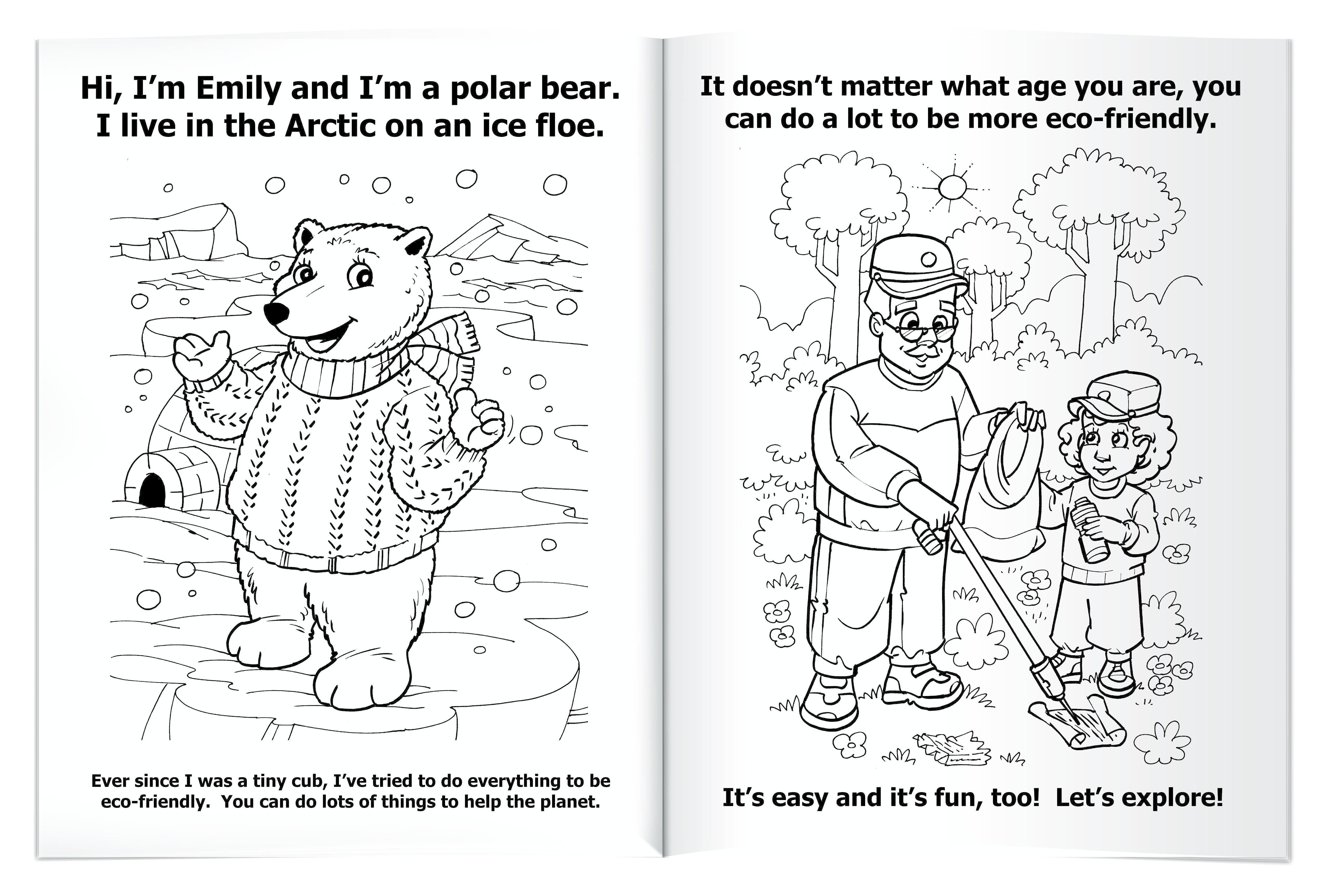 Coloring Book - Eco-Friendly Polar Bear 3