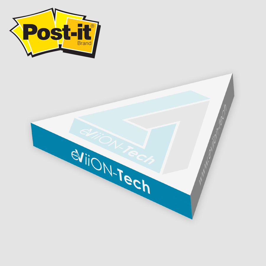 Post-it® Custom Printed Notes Cube — Triangle Slim Cube - 3-3/4" x 3-3/4" x 1/2" 1