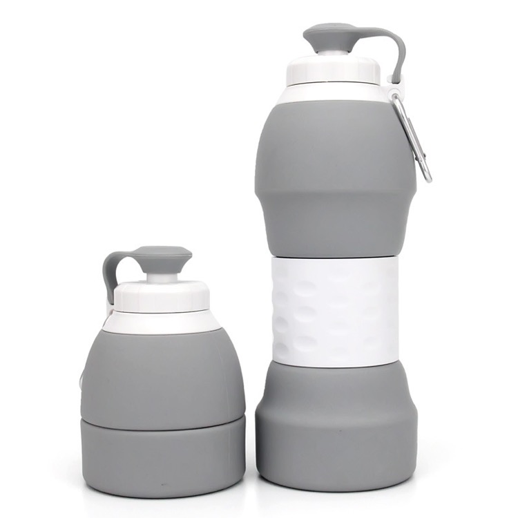 20 oz Food Grade Silicone Folding Water Bottle 7