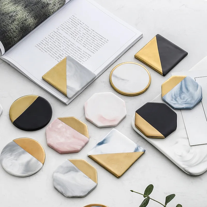 Real Marble Absorbent Coasters for Drinks 4