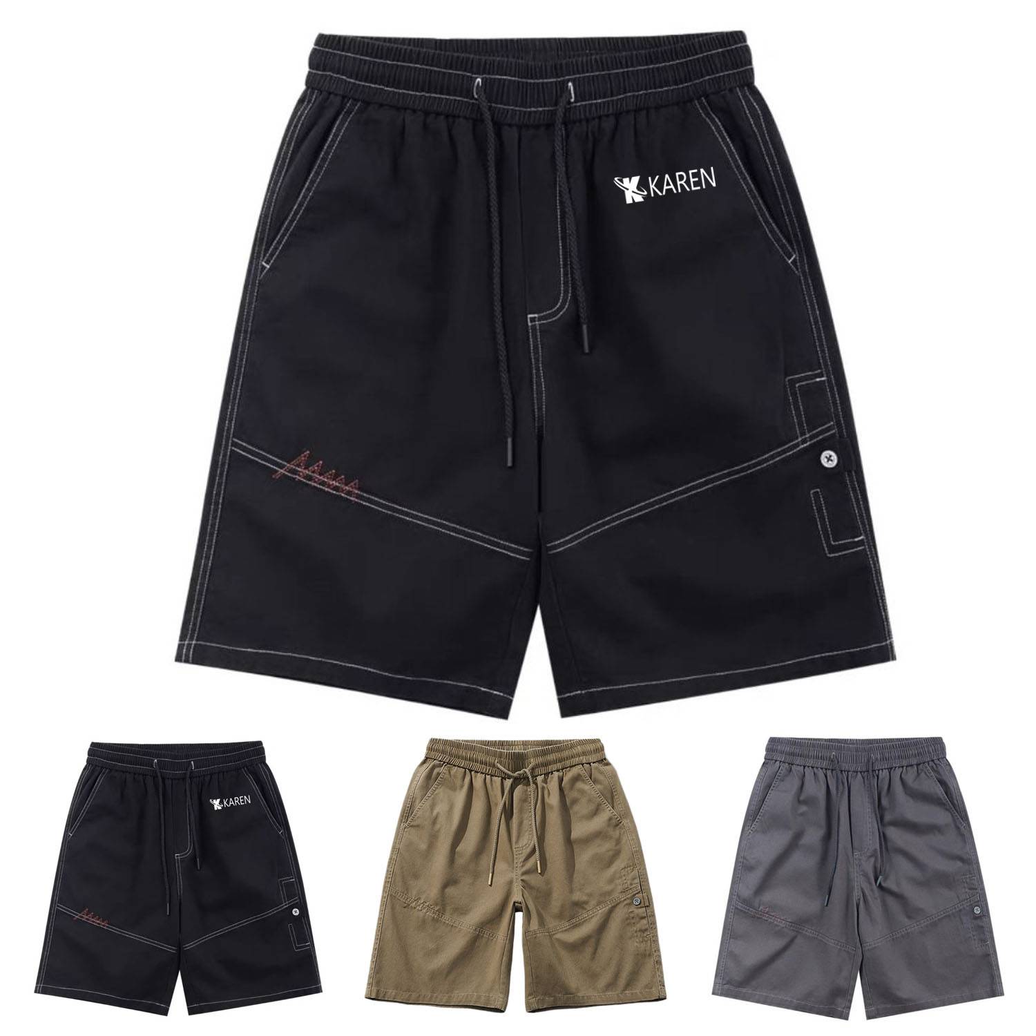 Men's Lightweight Polyester Casual Relaxed Elastic Shorts 2