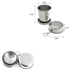 240ml Collapsible Stainless Steel Travel Cup With Key Ring 17
