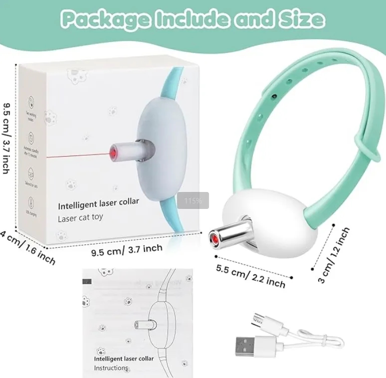 USB Rechargeable Automatic Laser Cat Toy Collar 7