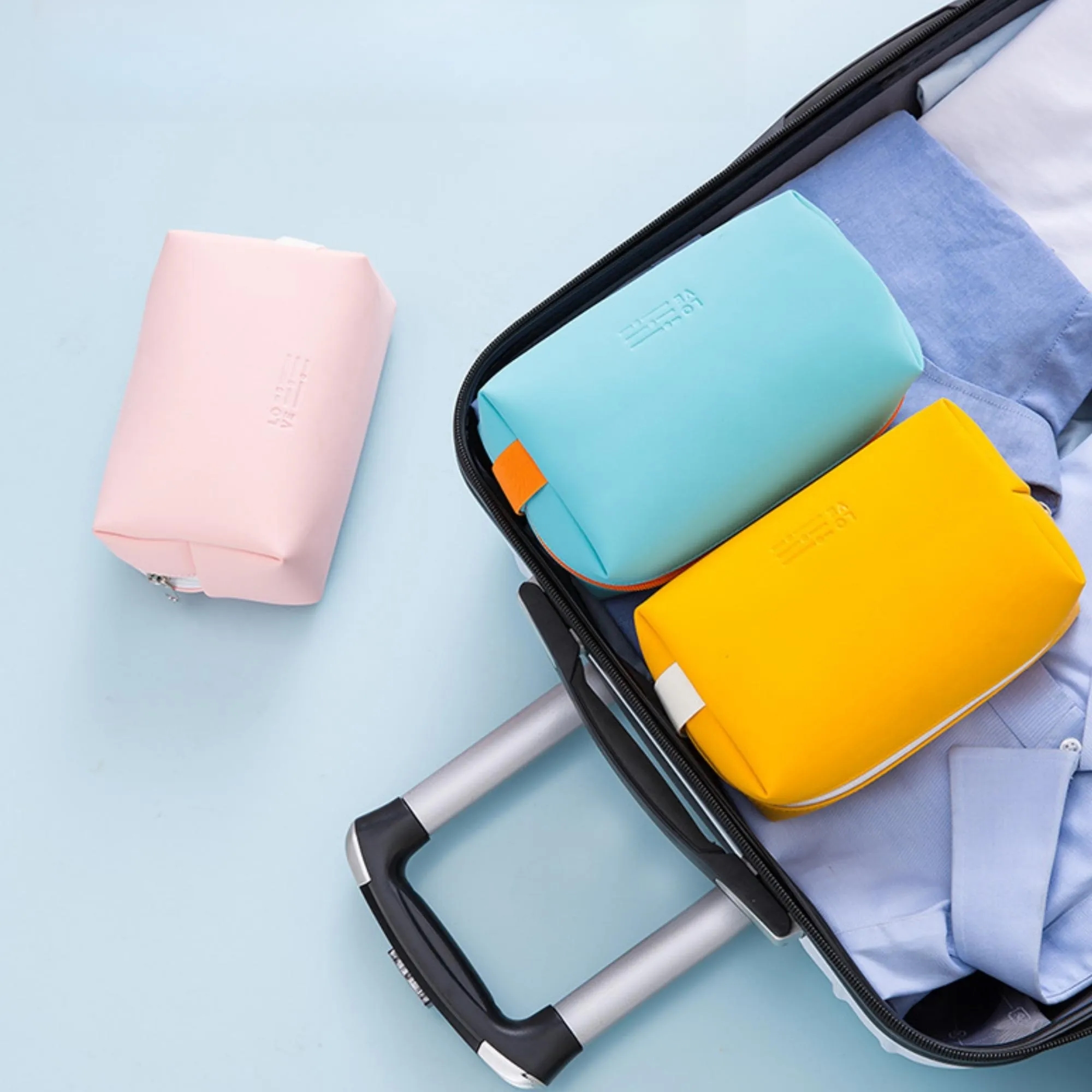 PU Cosmetic Bag Portable Cute Candy Color 2