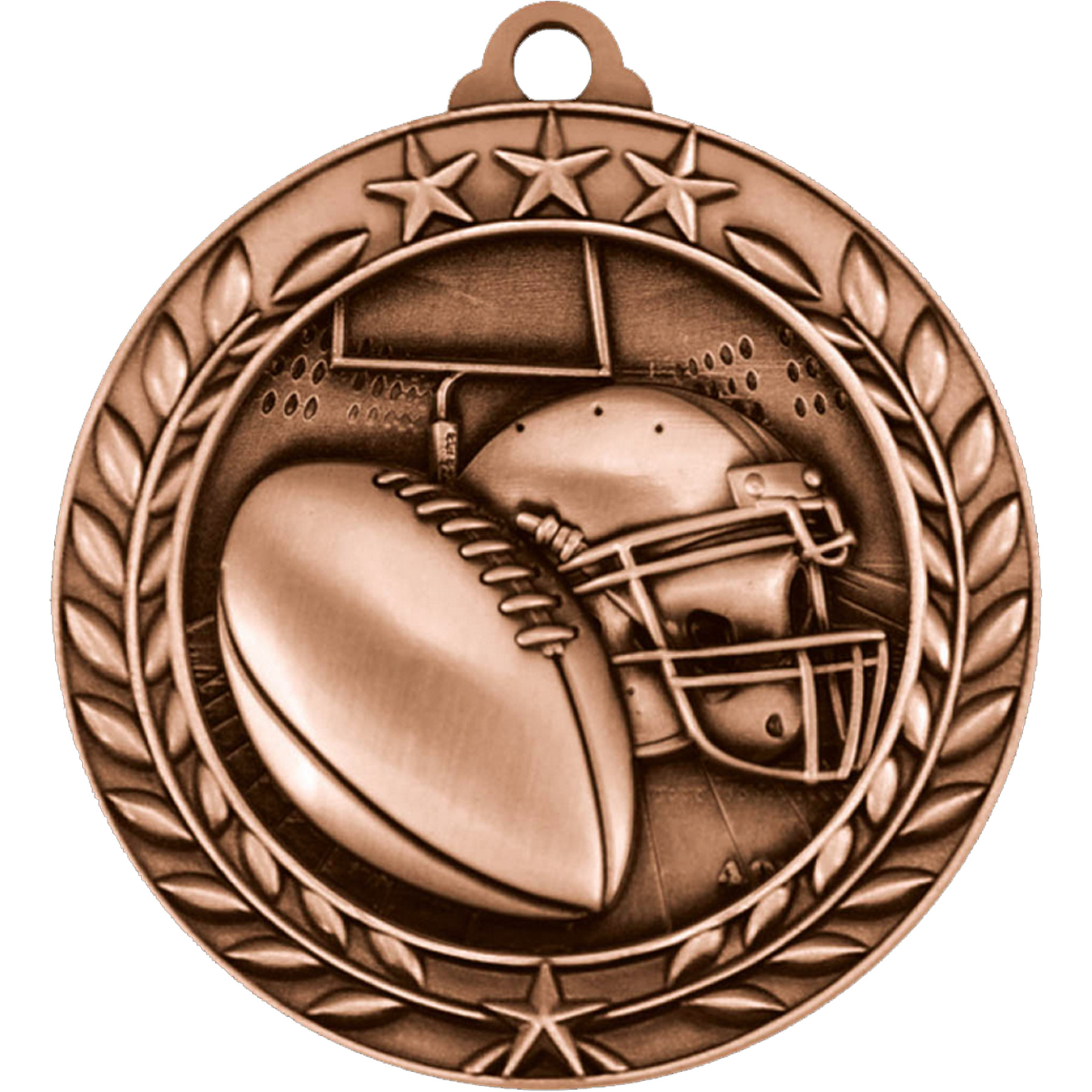 Stock Small Academic & Sports Laurel Medals: Football 3