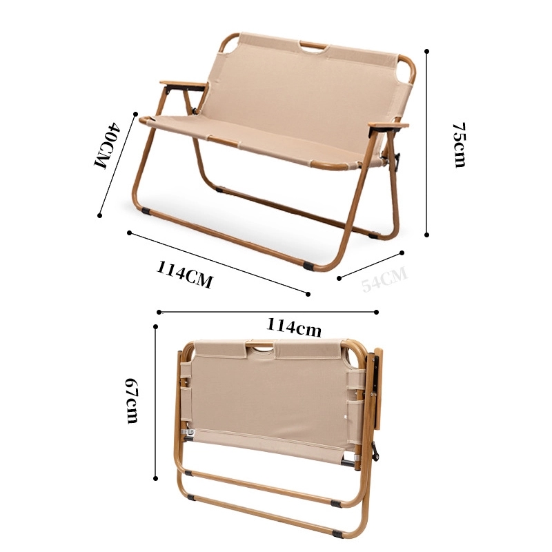 45"H Loveseat Style Double Camp Chair With Steel Frame 12