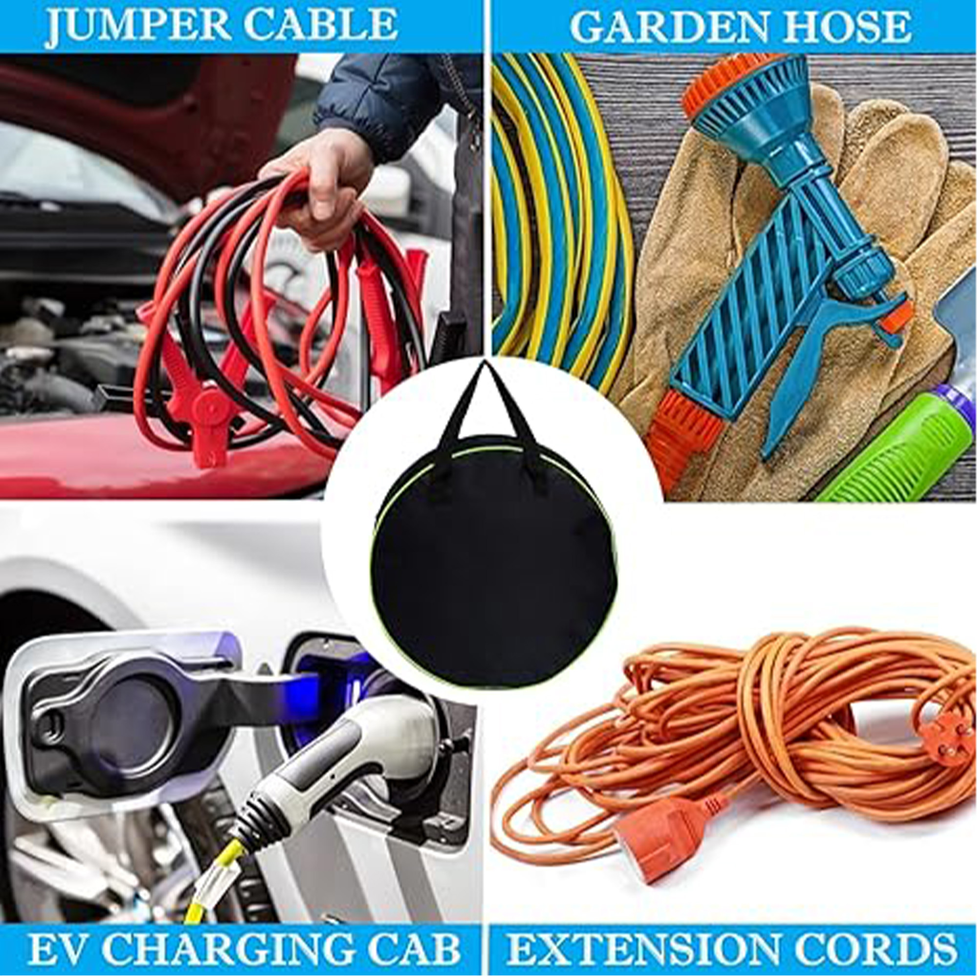 Round Water Resistant Charging Cord Storage Bag 2