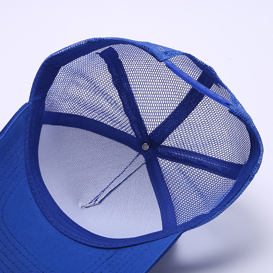 Stock Solid Color Cotton 5-Panel Trucker Cap 15