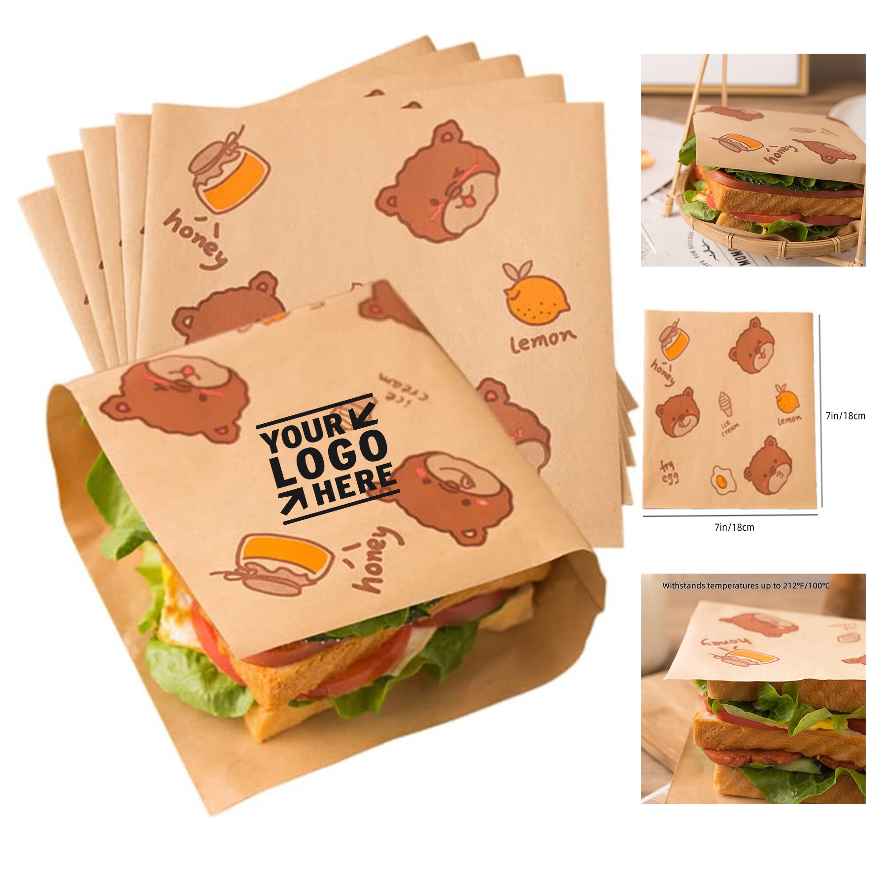 7 x 7 Inches Flat Kraft Wrap Sheet Bag 2