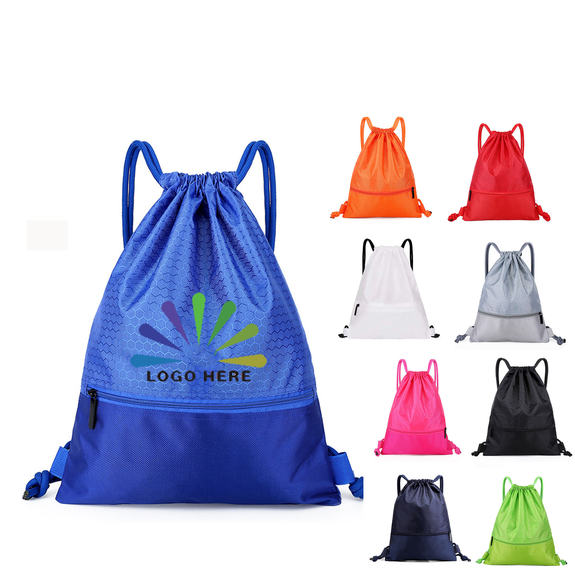 Football Shape Fabric Zipper Drawstring 3