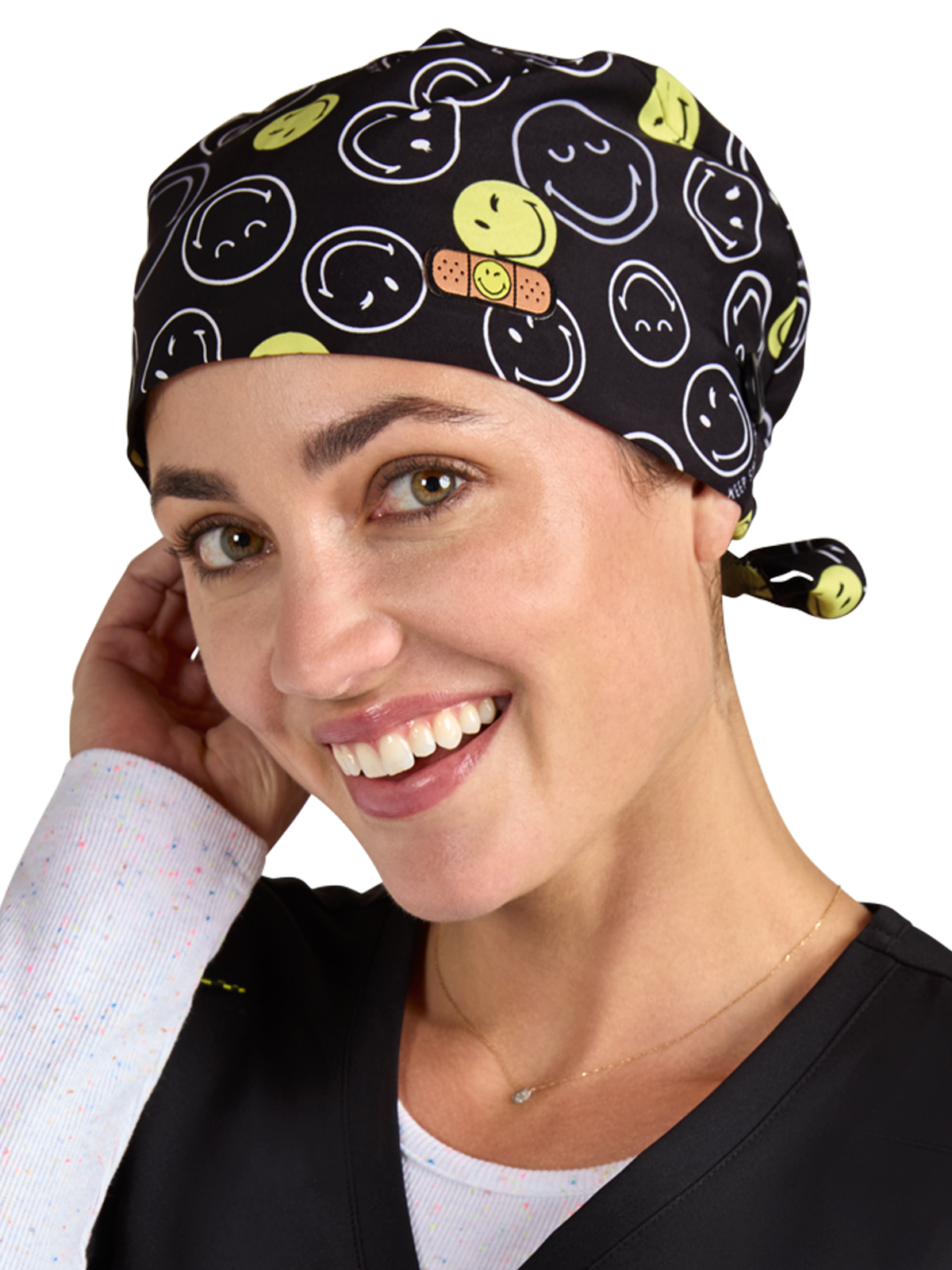 koi - Smiley World - Unisex Printed Breathable Stretch Scrub Cap