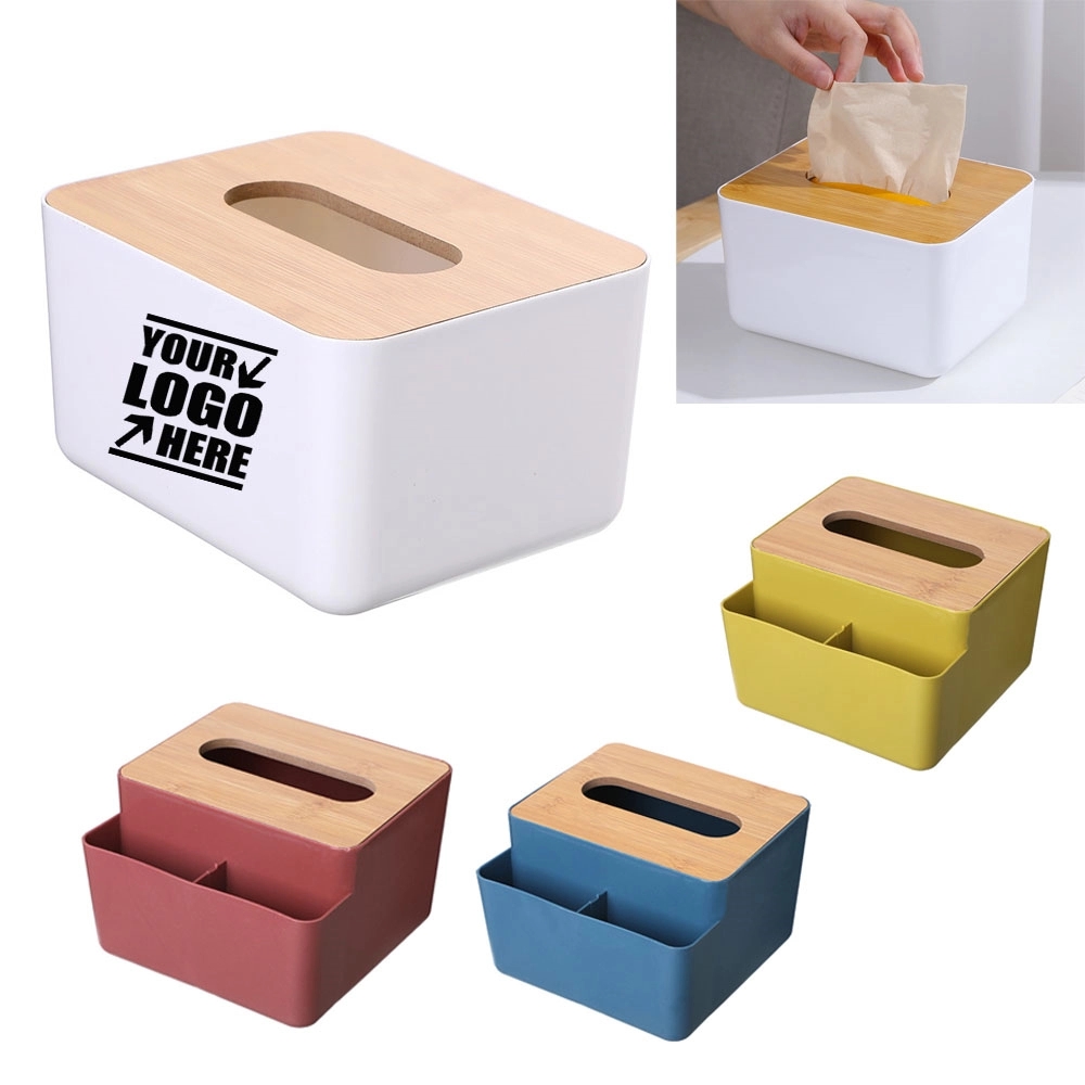 Tissue Box With Wooden Lid 2