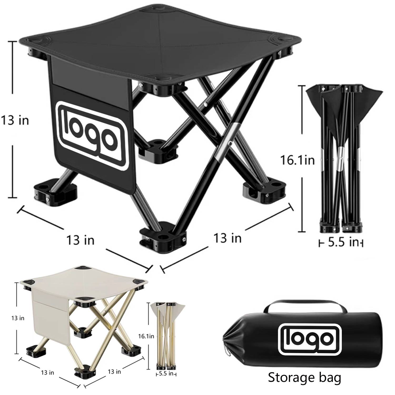 Sturdy Portable Oxford Folding Camping Stool 2
