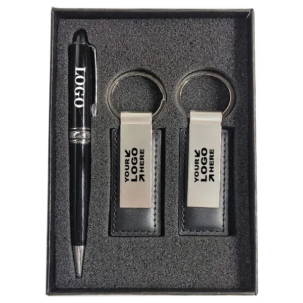 Executive Pen And Leatherette Key Tag Box Set 7