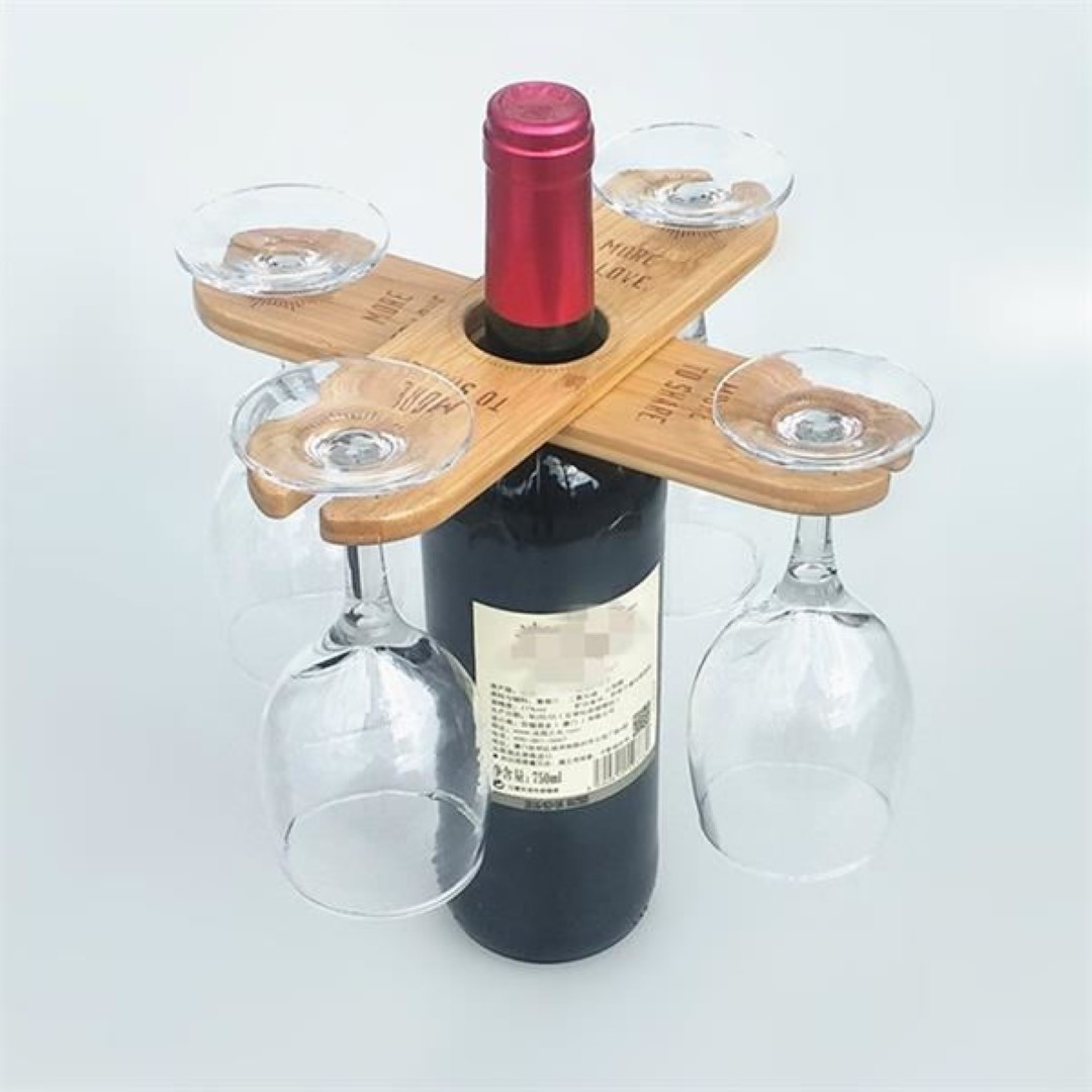 Bamboo Wine Glass Holder 4