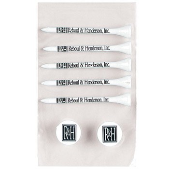 Pro Elite Poly Bag Pack w/ 5 Tiger Golf Tees & 2 Ball Markers 2